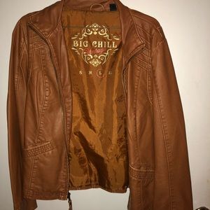 Big Chill Brown Leather Motorcycle Jacket
